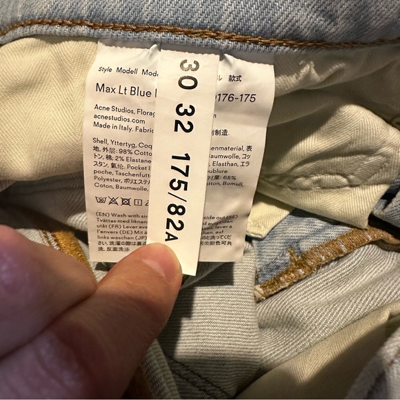 Acne Studios Max Slim Fit Jeans in Light Blue - Picture 7 of 9